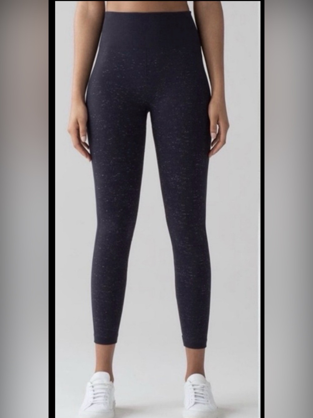 Lululemon Free To Flow 7/8 Tight Fleck Deep Plum Purple / White Size 6